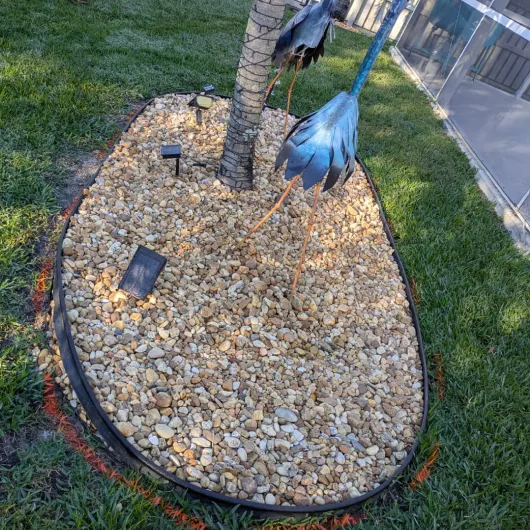 Landscape bed prepared for decorative concrete curbing before installation